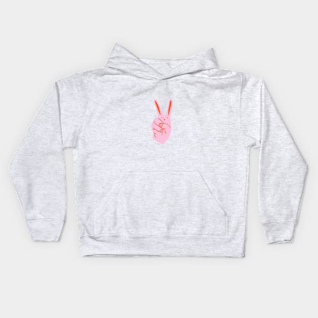 Bunny Ears Tee - Centered Placement Kids Hoodie by Emily Doliner Art